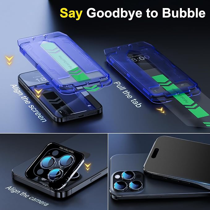YWXTW 2 Pack Matte Screen Protector for iPhone 14 Pro Max 6.9 Inch + 1 Set Camera Lens Protector Anti Glare Anti Fingerprint 14 Pro Max Glass Screen Protector Bubble Free Smooth as Silk