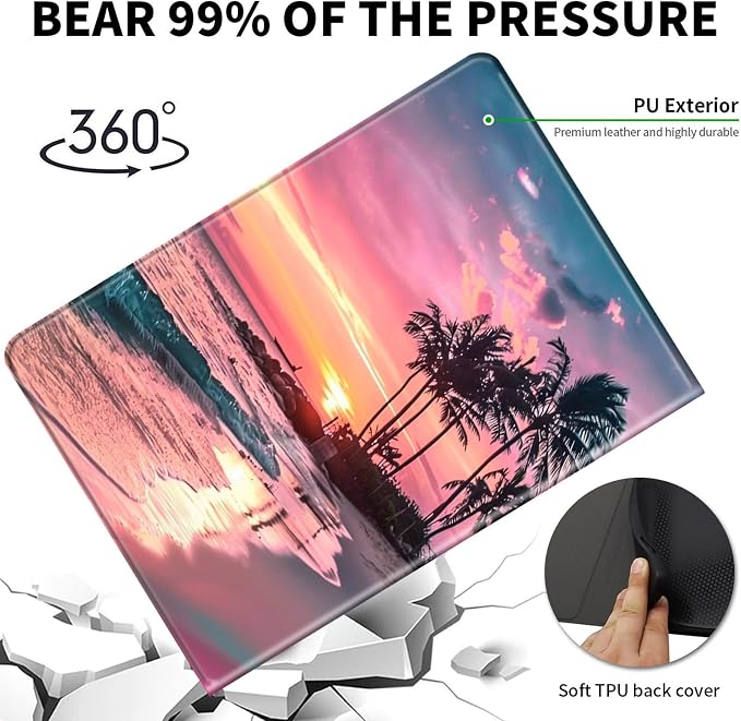 Case for Microsoft Surface Pro 11/10 / 9 13 InchPU Leather Cute Slim Folio Adjustable Stand Cover Case for Surface Pro 11th Edition AIArt Red Dragonfly