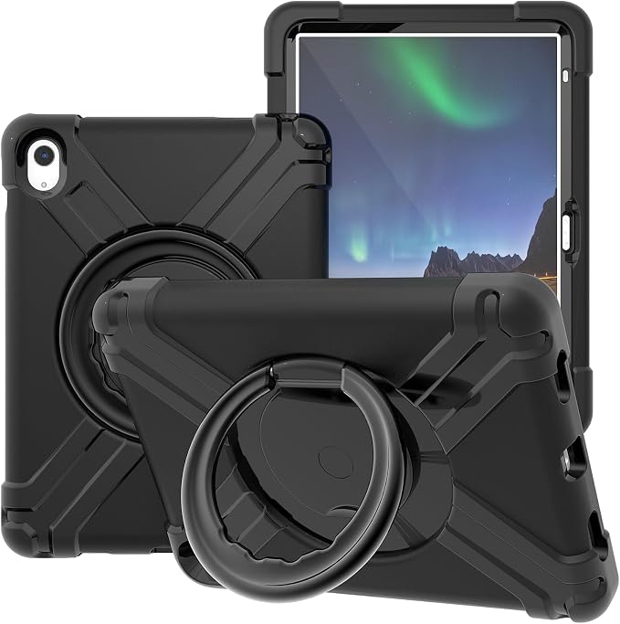 AKABEILA Compatible with Amazon Fire HD 8 2020/2022 Tablet Case，Rugged Kids Case with Stand Lightweight Shockproof Kids Friendly Tablet Cover Black