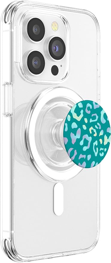 Rainbow Leopard Cheetah Teal PopSockets Adhesive PopGrip