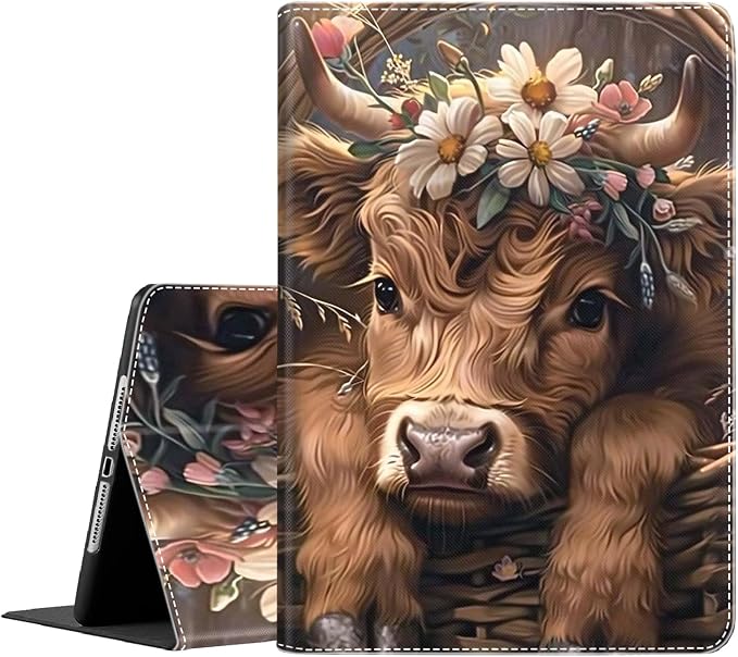 Case for iPad (A16) 11th Generation 11 Inch (2025) iPad 10th Generation 10.9 Inch (2022)，Slim Fit Foldable Standing Cover Case with Auto Sleep/Wake Retro Moth