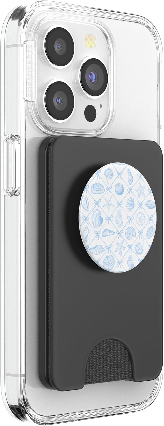 Preppy Coastal Seashells Starfish &amp Bows in Light Blue PopSockets PopGrip for MagSafe
