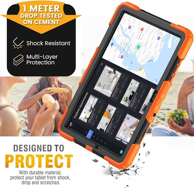 HXCASEAC Case for Samsung Galaxy Tab S6 Lite 10.4 inch Protective with Screen Protector/Hand Strap/S Pen Holder Shockproof S6 Lite Tablet Case 2024/2022/2020 SM-P610 SM-P613 SM-P620 - Black