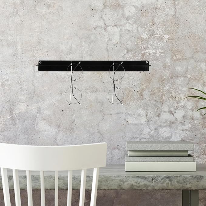 SUPVOX Wall-Mounted Acrylic Sunglasses Rack Glasses Organizer Storage Holder Black Eyewear Display for Home and Office