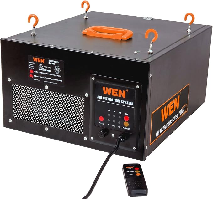 WEN 3410 3-Speed Remote-Controlled Air Filtration System, Basic w/ RF Remote