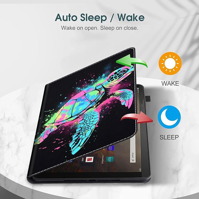 Case for All-New Amazon Fire HD 10 and 10 Plus Tablet (13th/11th Generation 2023/2021 Release) 10.1 Multi-Angle Smart Stand Cover Auto Sleep/Wake Skull and Fire