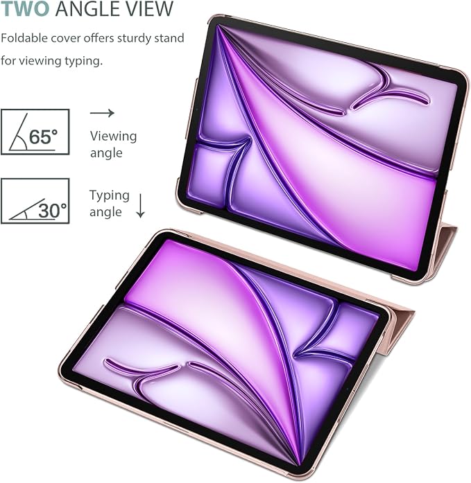 ProCase Smart Case for iPad Air 11-inch M4/M3/M2 &amp Air 10.9 5th/4th Gen | Hard Back Cover with Auto Sleep/Wake Slim Lightweight Case for iPad Air 11 2026/25/24 &amp 10.9 2022/2020-Aqua