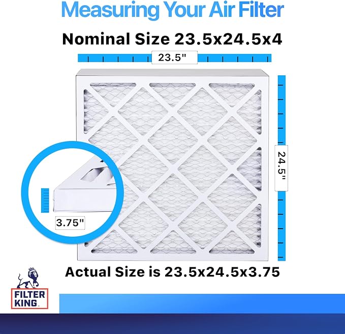 Filter King 23.5x24.5x4 Air Filter | 5-PACK | MERV 8 HVAC Pleated A/C Furnace
