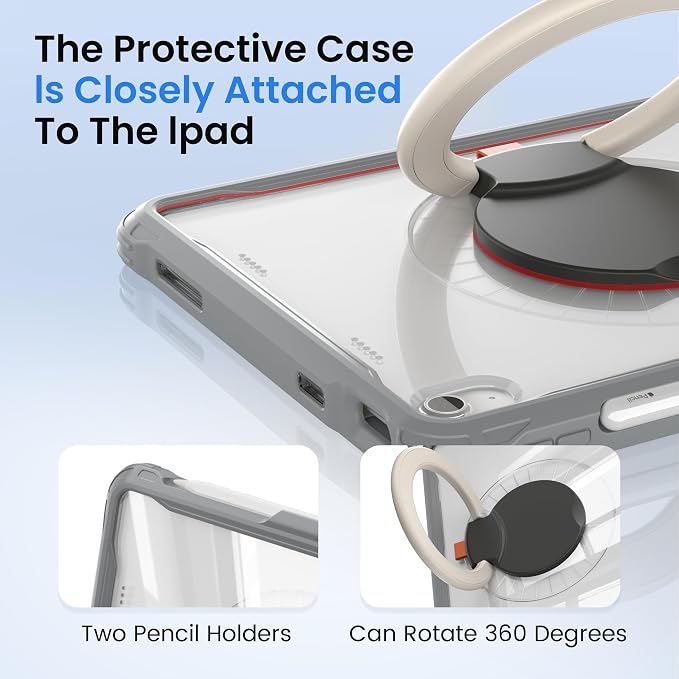 Pepkoo Triple Shock-Absorbing Protective Case for iPad (A16) 11th/10th Gen | Comfortable Heavy-Duty Kids Protective Case With Tactile Sensation With Handle Shoulder Strap (Black)
