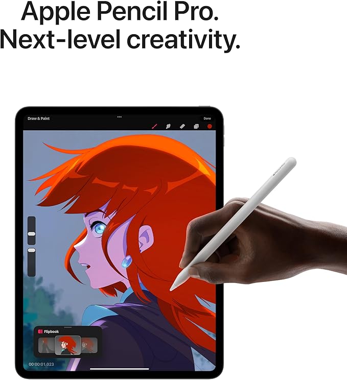Apple Pencil Pro: Latest Model - Device Compatibility Check Required - Pixel-Perfect Precision Tilt and Pressure Sensitivity Perfect for Note-Taking Drawing and Art. Charges and Pairs Magnetically