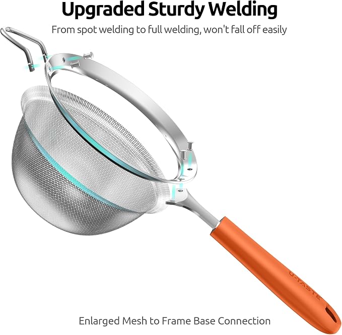 U-Taste Medium Fine Mesh Strainer: 18/8 Stainless Steel 4.73in 30 Mesh Kitchen