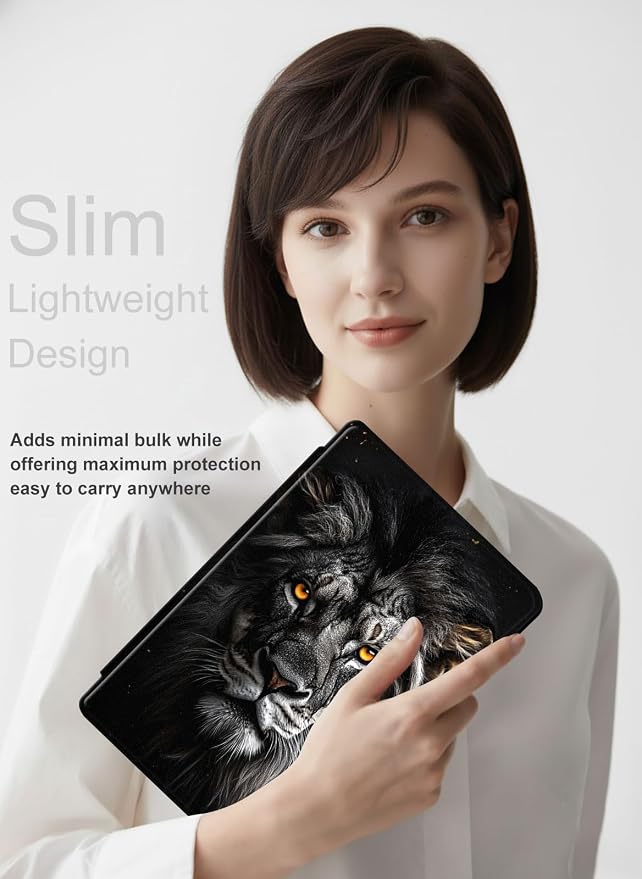 for iPad 11th Generation (A16 2025) 11 / iPad 10th Gen 10.9 2022 Case 360° Rotating PU Leather Stand Cover with Auto Sleep/Wake Shockproof TPU Backl Raccoon Perched