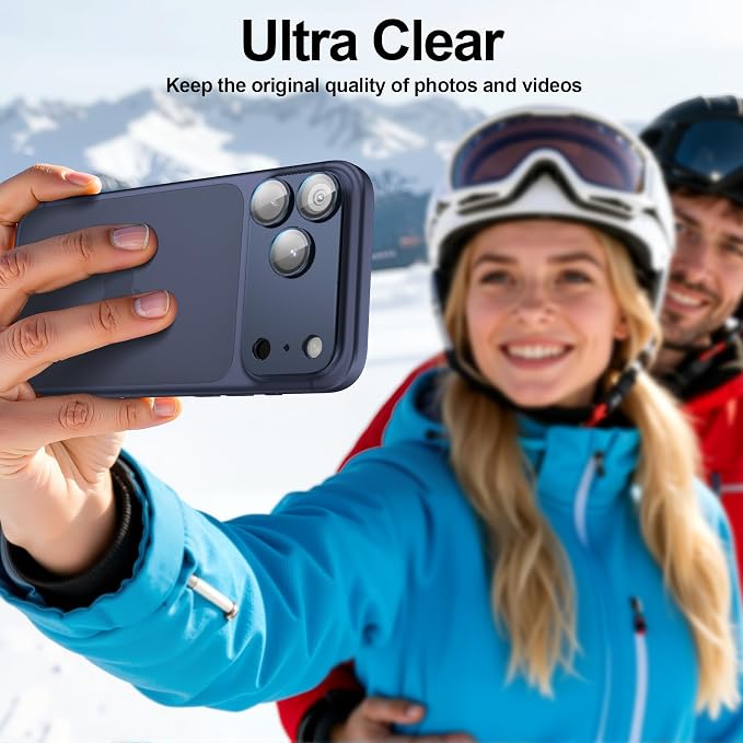 2 Pack for iPhone 17 Pro Camera Lens Protector Metal Aluminum Alloy Tempered Glass Cover Camera Screen Protector Accessories Case Friendly，for iPhone 17 Pro