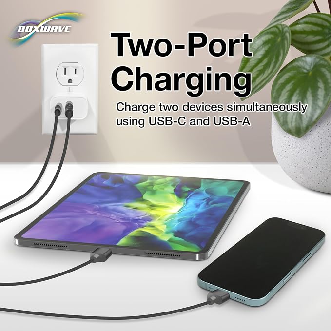 BoxWave Charger Compatible with LG Tone Free FP8 - PD miniCube (20W) 20W PD USB Type-C Wall Charger - Winter White