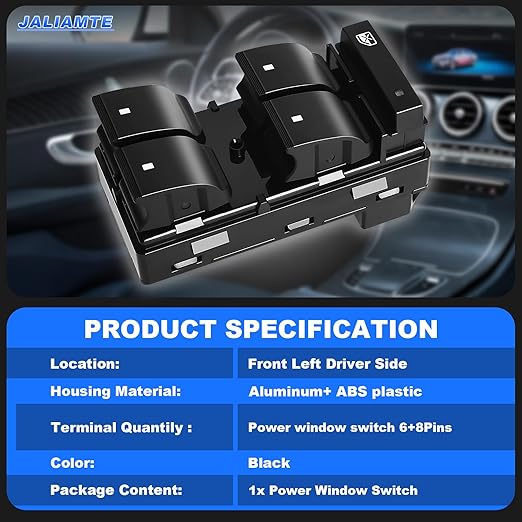 JALIAMTE 20945129 Master Power Window Switch Driver Side, Window Control Switch Button Compatible with Chevrolet HHR Traverse Silverado GMC Yukon Sierra Buick Enclave Replaces# 25789692 25951963