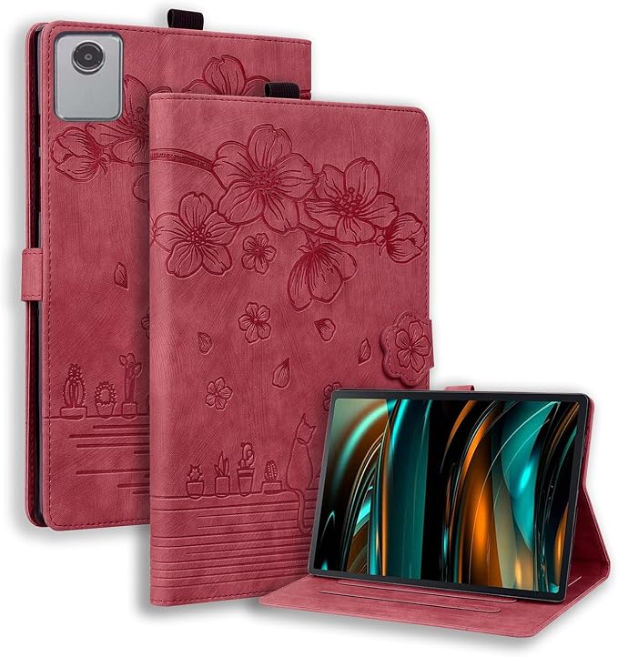 Case for Honor MagicPad 3 Pro 12.3 12.3 2026Multi-Angle Viewing PU Leather Folio Stand Cover with Pencil HolderShockproof Protective Case for Honor MagicPad 3 Pro 12.3 2026Rose Red