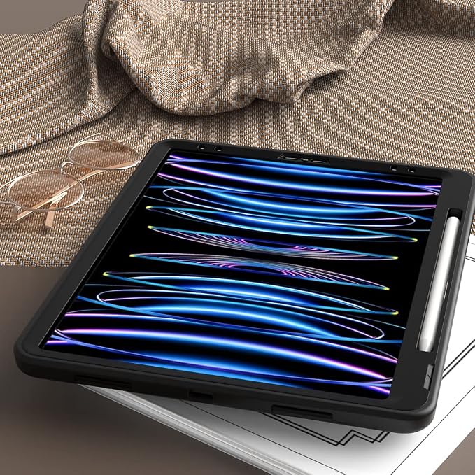 Puxicu Case for iPad 6th / 5th Generation (2018 2017 Model 9.7 Inch) Heavy Duty Rugged Protective Cover for iPad 9.7 Black