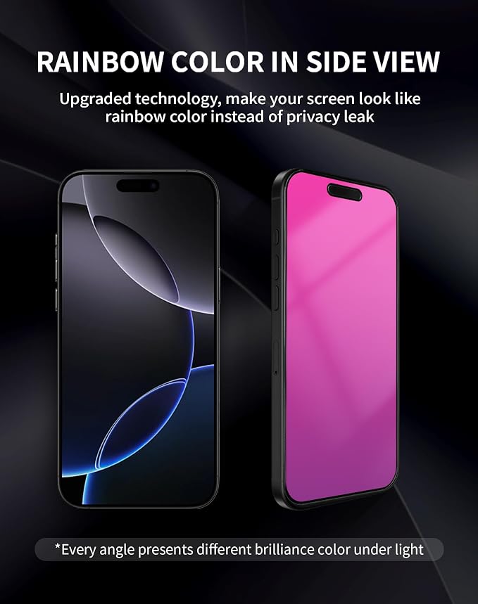 Gradient for iPhone 17 Pro Max Privacy Screen Protector[Auto-Installation] | 2 pack for iPhone17ProMax 6.9inch Tempered Glass Anti Spy Anti Blue Light Eye Protection HD Clear Anti-Scratch No Bubble