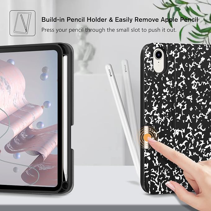 FINTIE Keyboard Case for iPad mini 7th Generation (A17 Pro) / mini 6 8.3 | Detachable Magnetic Bluetooth Keyboard Soft TPU Cover Multi-Angle Viewing Pencil Holder Backlight/Fantasy Ombre