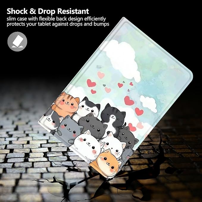 Case for Amazon Fire 7 Tablet 2019/2017 Release 9th/7th Generation PU Leather Smart Protective Cover with Auto Sleep/Wake for Fire 7 2019Dog Wearing Witch Hat Pumpkin