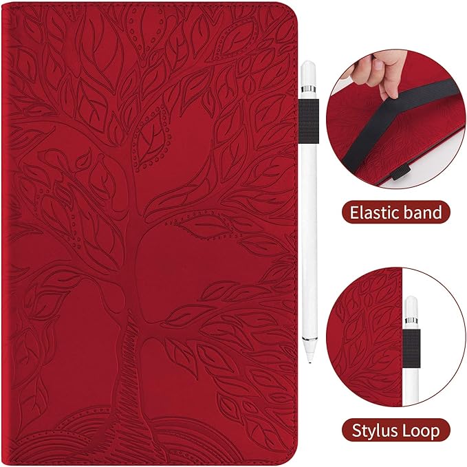 Case for Samsung Galaxy Tab A 8.4'' 2020 SM-T307 PU Leather Folio Stand Cover Protective Shell Lightweight with Pencil Holder Card Pocket Elastic Belt for Galaxy Tab A 8.4 Tablet 2020 - Brown