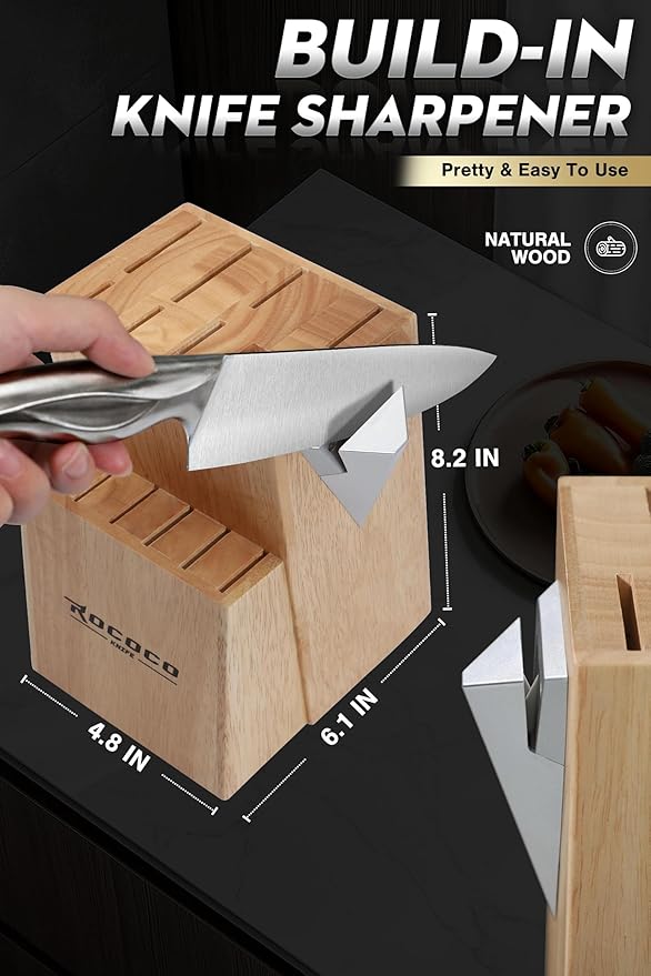 ROCOCO Kitchen Block Knife Set - 15 PCS Stainless Steel