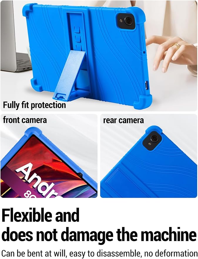 for Fusion5 F202 (10.1 Inch) Android 13 Tablet Protective case ZBAGUG Shockproof Lightweight Silicone Protective Cover with Stand Child-Friendly Protection Easy to Clean Design Blue.