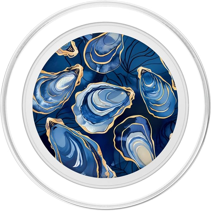 Exquisite Oysters in Blue and White Watercolors An Oyster PopSockets PopGrip for MagSafe