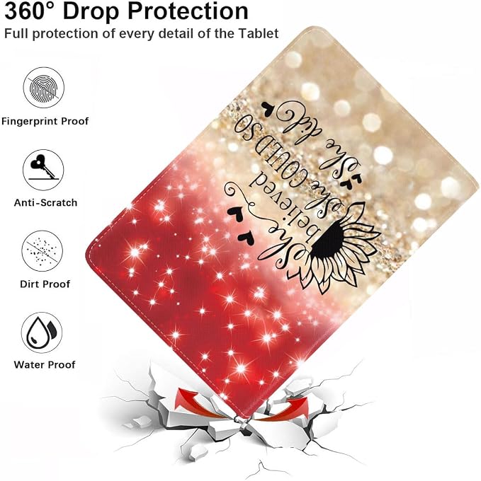 Case for Samsung Galaxy Tab S10 Lite/ S10 FE/ S9 FE 5G 10.9 Inch/ S9 11 Inch - Slim PU Leather Folding Stand Folio Cover with Auto Sleep/Wake American Flag &amp Bullets