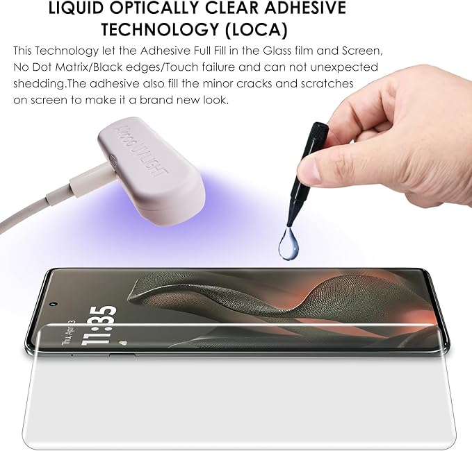 Screen Protector for Motorola Edge 2025 3 Pack Tempered Glass LOCA UV Set Edge to Edge Protection 9H Scratch Resistant Touch Sensitive Fingerprint-ID Support