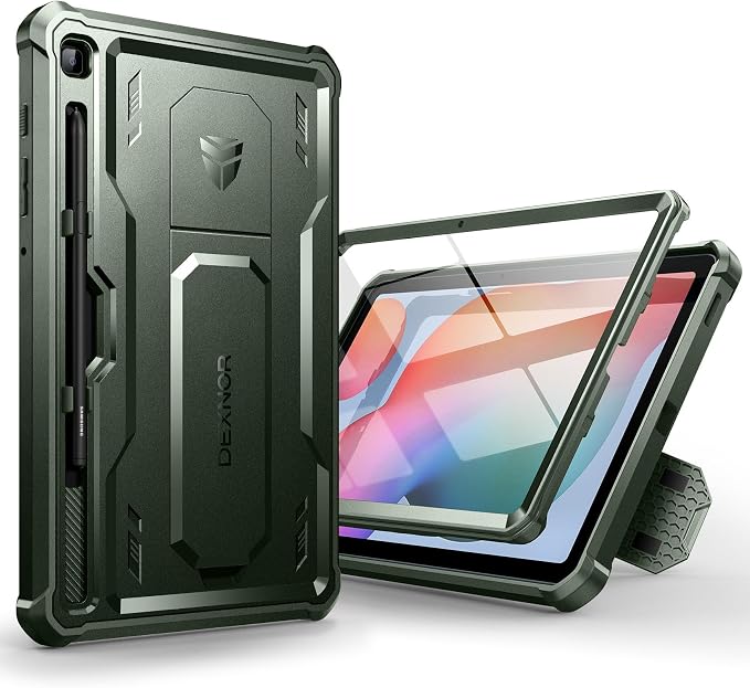 Dexnor Case for Samsung Galaxy Tab S6 Lite 10.4 Inch 2024/2022/2020 [Built in Screen Protector &amp Kickstand] with Pen Holder Heavy Duty Shockproof Full Body Protective Cover for Tab S6 Lite (Black