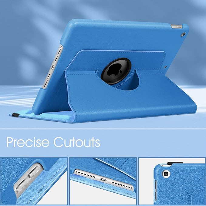 Fintie 360° Rotating Case for iPad 9th / 8th / 7th Generation 10.2 Inch | Swivel Stand Portrait &amp Landscape Viewing Shockproof Cover with Pencil Holder Auto Wake/Sleep Aqua Wave