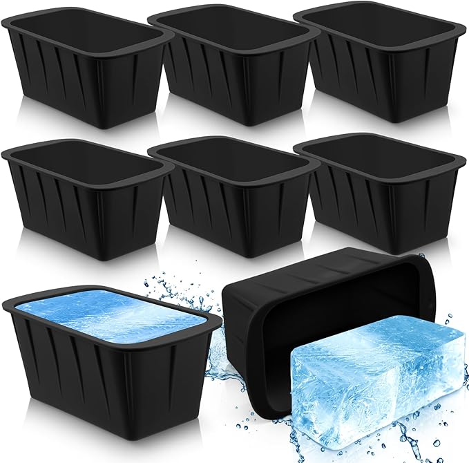 Tioncy 8 Pcs Extra Large Ice Block Molds, 8 lb Silicone for Ice Baths