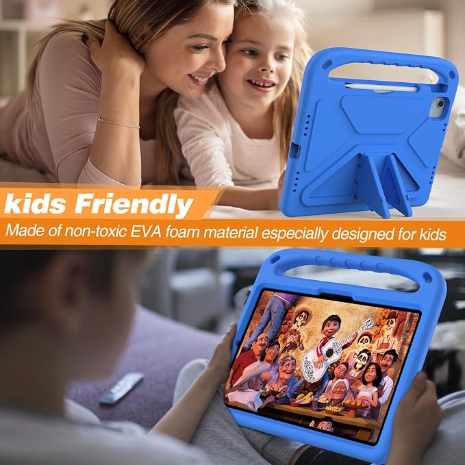 Dteck Kids Case for iPad 10.2 - Shockproof Rugged EVA Handle Stand Child Proof Case for iPad 9/8/7 Generation Black