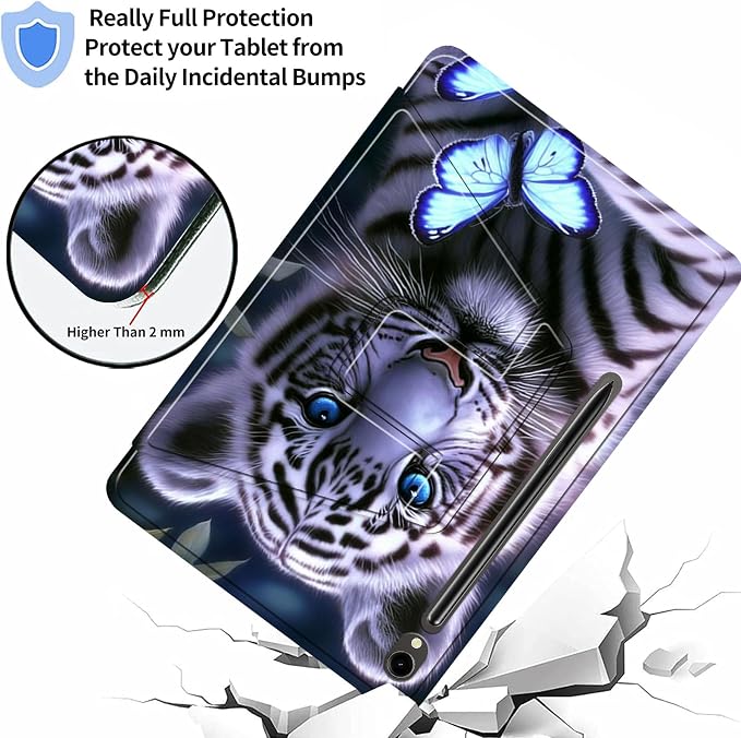 Case for Samsung Galaxy Tab A9 8.7-Inch 2023360 Degree Rotating Multi-Angle Viewing Protective Cover with Auto Sleep/Wake-Blue Butterfly