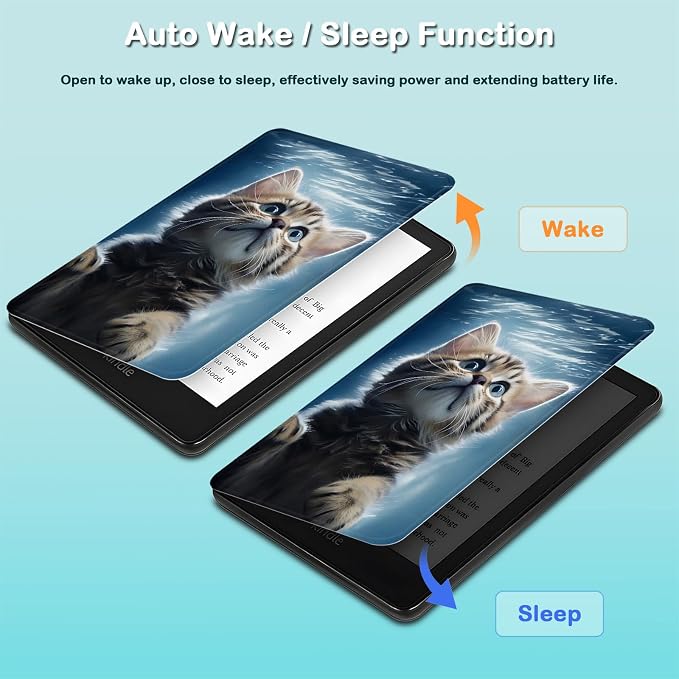 for 6 Kindle 2024 and 2022 (11th Generation) Case Slim Lightweight Smart Cover Case with Auto-Wake/Sleep for Kindle 2024Beach Starfish