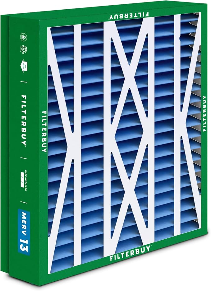 Filterbuy 21x21.5x5 Air Filter MERV 13 Optimal Smoke & Allergy Defense