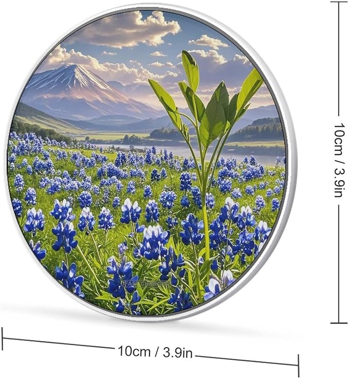 Bluebonnets Scenery Wireless Charger Portable Fast Charging Pad Lightweight Wireless Charging Pad 10W Slim Charging Station for Phone Charger Mat for Travel Home Office Desk