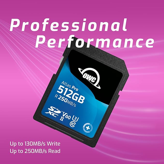 OWC Atlas Pro 512GB SDXC UHS-II V60 Media Card
