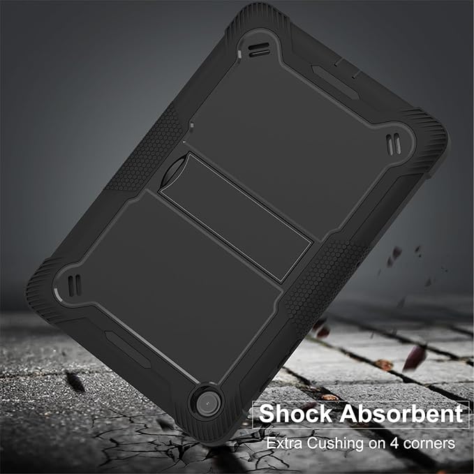 Case for T-Mobile REVVL Tab 2 Android 15 Tablet 10.1 inchHeavy Duty Shockproof Protective Cover with KickstandKids Friendly4 Corners Thicken ShockproofBlack