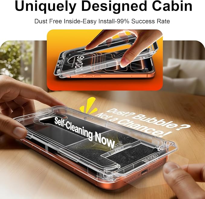 OneFish Screen Protector for iphone 13 Pro Max/14 Plus 9H Hardness HD Clarity Tempered Glass Film with Auto Dust-Elimination Bubble Free Easy Installation2Pack