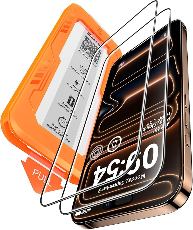 BossKiss for iPhone 11/iPhone XR Screen Protector TOP 9H Hardness Military Grade Shatterproof HD Tempered Glass Full Coverage Anti-Scratch Easy Installation Case Friendly 2 Pack