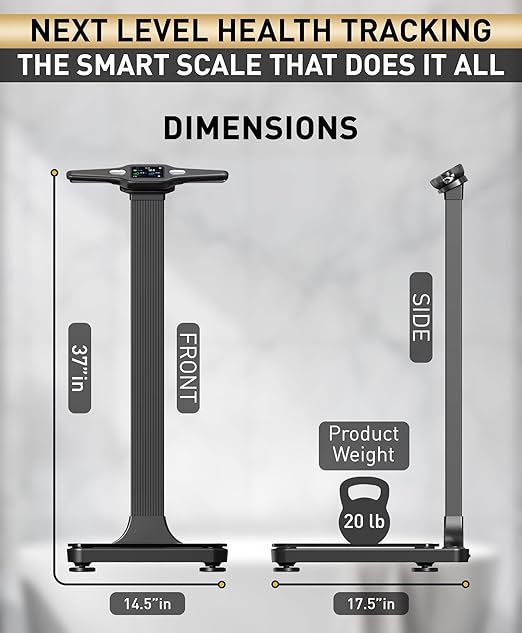 Homerz Smart Scale Pro Max – Bend-Free Smart Scale with BMI, Body Fat, Muscle Mass, Full Body Composition Scale with Digital Weight Tracking, Body Scan Scale with Handle, Body Fat Scanner