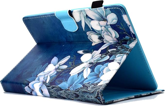 Universal 7 Inch Tablet Case Techcircle Ultra Slim Lightweight PU Leather Stand Folio Flip Wallet Protective Shell Case [Card Slots] [Magnetic Closure] for All 7 Android Tablet PC Cherry Blossom