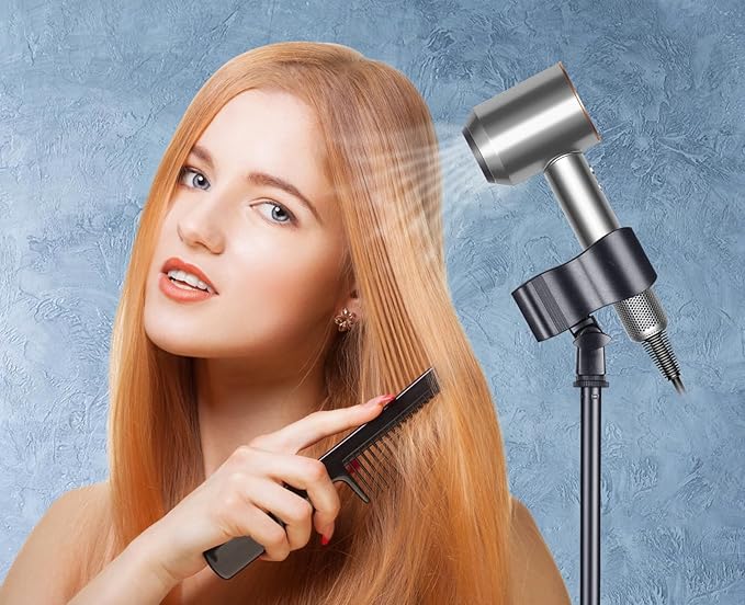 TAYUQEE Hands Free Hair Dryer Upgraded Blower Holder with Larger Clamp, 18.8-59in Height Adjustable Blow Dryer Floor Countertop Stand Holder with Heavy Base