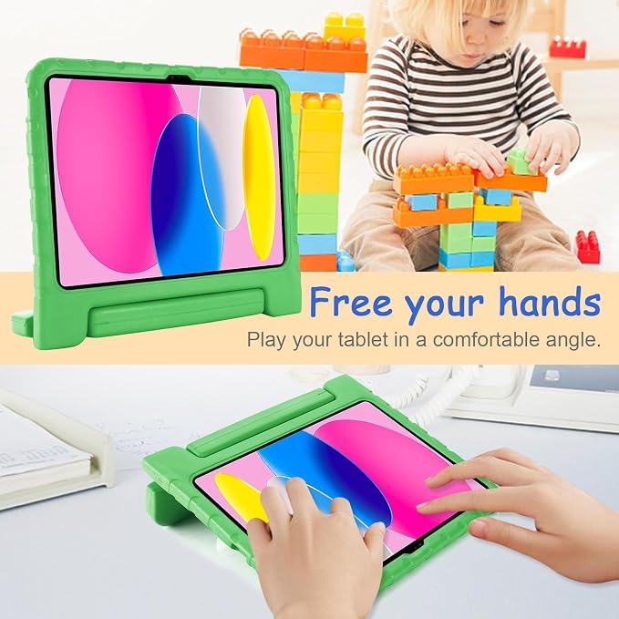 Kids Case for iPad Pro 11 M5/M4 &amp iPad Air 11 (2026/2025/2024) Shockproof Case with Pencil Holder Techcircle Light EVA Foam Handle Stand Bumper Protective Child Friendly Drop Proof Cover Black
