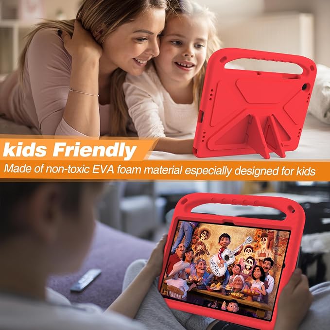 Galaxy Tab A9+ Case Kids Friendly EVA Rubber Stand Handle Grip Shockproof Protective Lightweight Cute Case Cover for Galaxy Tab A9 Plus 11 SM-X210 X215 X217 - Black