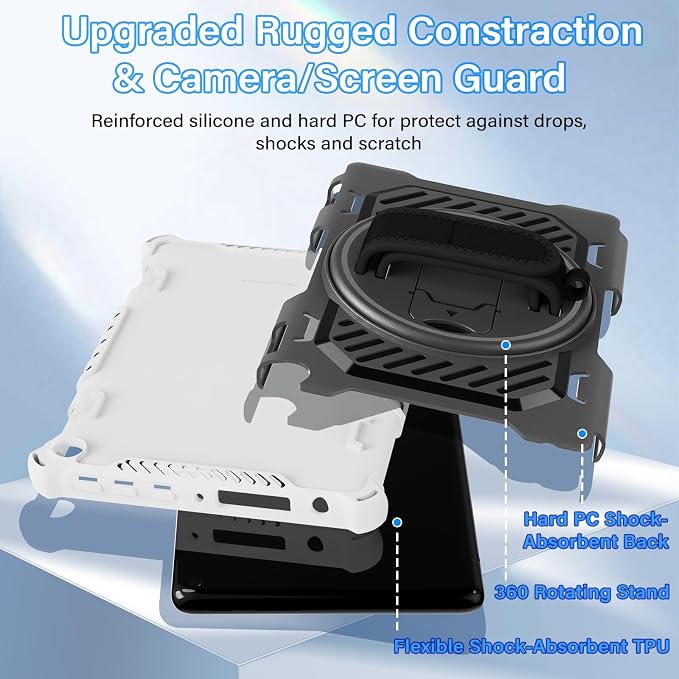 for Flre HD 8 &amp 8 Plus Case 12th/10th Generation | (2024/2022/2020 Release) with 360 Kickstand Hand Strap for Kids