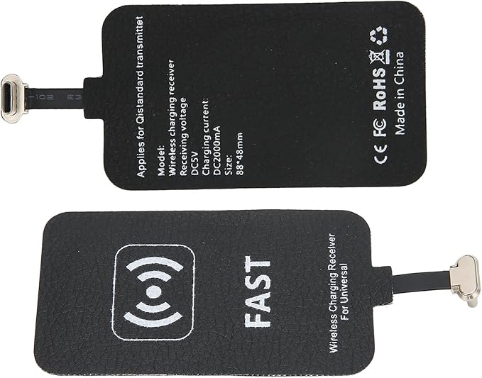 10W Fast Wireless Charging Receiver 5V/2A Type C Wireless Charging Receiver - Charger Receiver Chip for Mobile Phones with USB-C