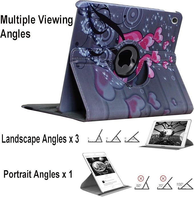 Case for iPad 10.2 inch for iPad 9th 8th 7th Generation Rotating Stand Smart Magnetic Auto Wake Up/Sleep Cover for A2602 A2603 A2604 A2605 MK2L3LL/A MK2P3LL/A MK673LL/A (Black)